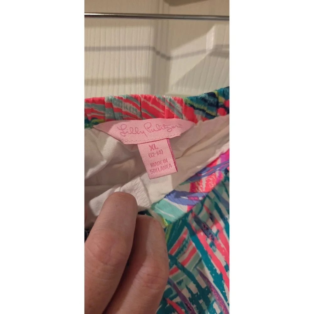 Lilly Pulitzer Sam Skort Girls 12 XL Tropical Bird Print Cotton Skirt Shorts